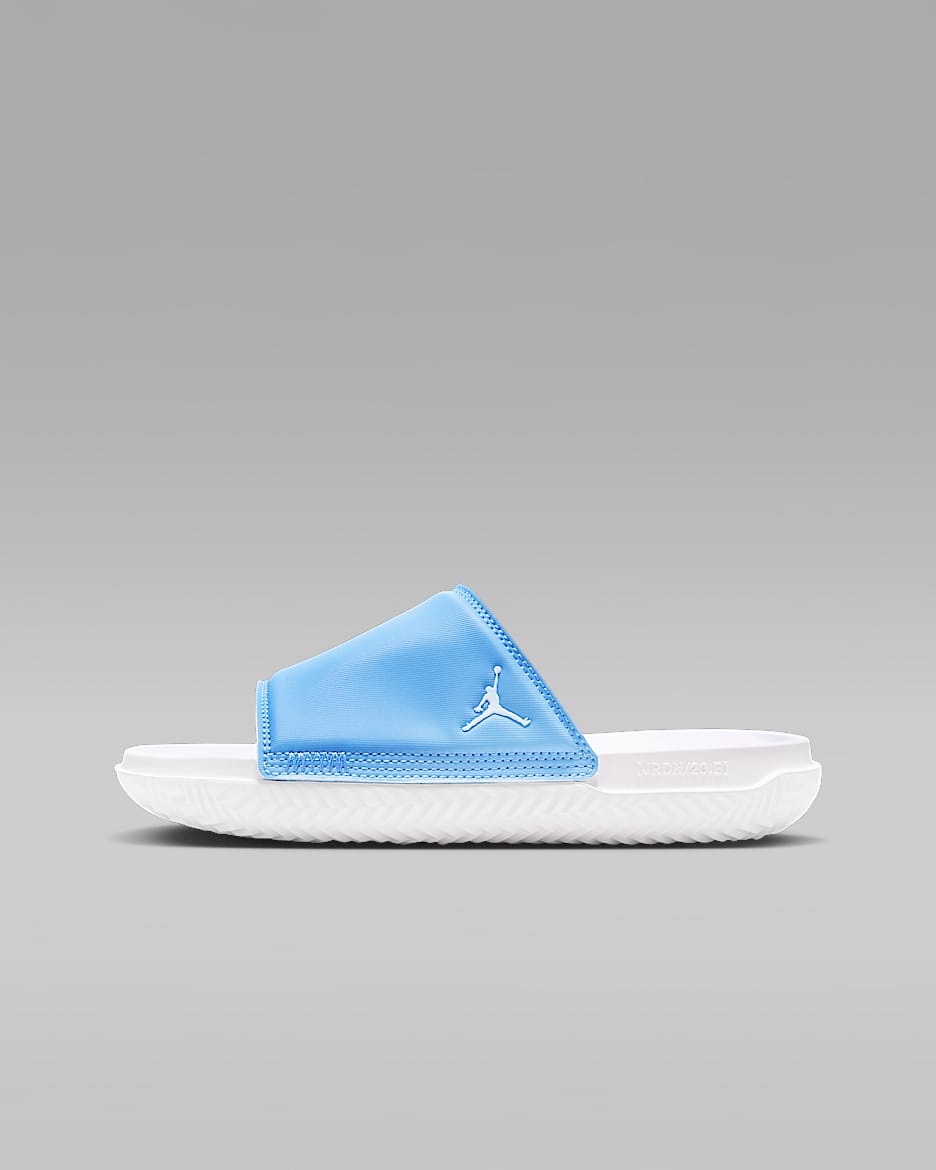 Jordan slides blue and white sales